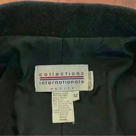 Vintage Oversized Minimalist  Black Wool Blended Blazer Suite Jacket - Picture 5 of 13